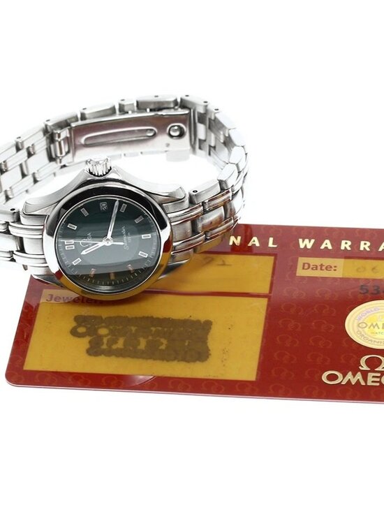 OMEGA Seamaster120M 2581.72 Date green Dial Quartz Ladies Watch_908584